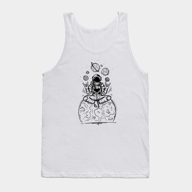 Yoga Astronaut Tank Top by P7 illustrations 